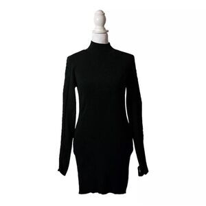 White House Black Market Green Knit Bodycon Sweater Dress Mini Holiday US M